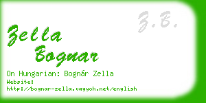 zella bognar business card